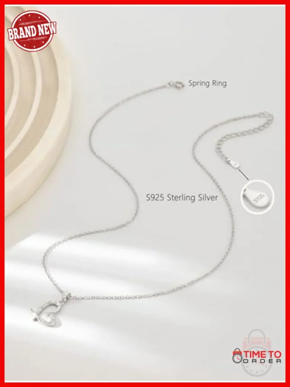 925 Sterling Silver 14K Gold Plated Heart Necklace Adjustable Chain_5